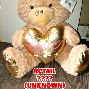 Gold and Tan Teddy Bear with Heart